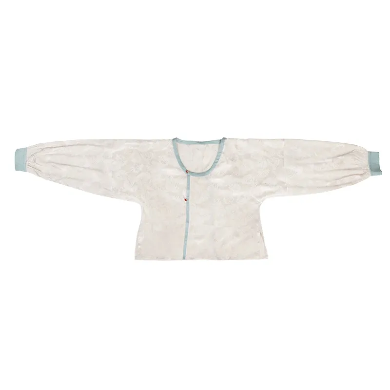 the Tang style is breathable, the silk neck, the round neck shirt, the ten broken skirts, the summer