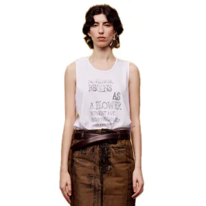 Themed Printed Tank Top in White