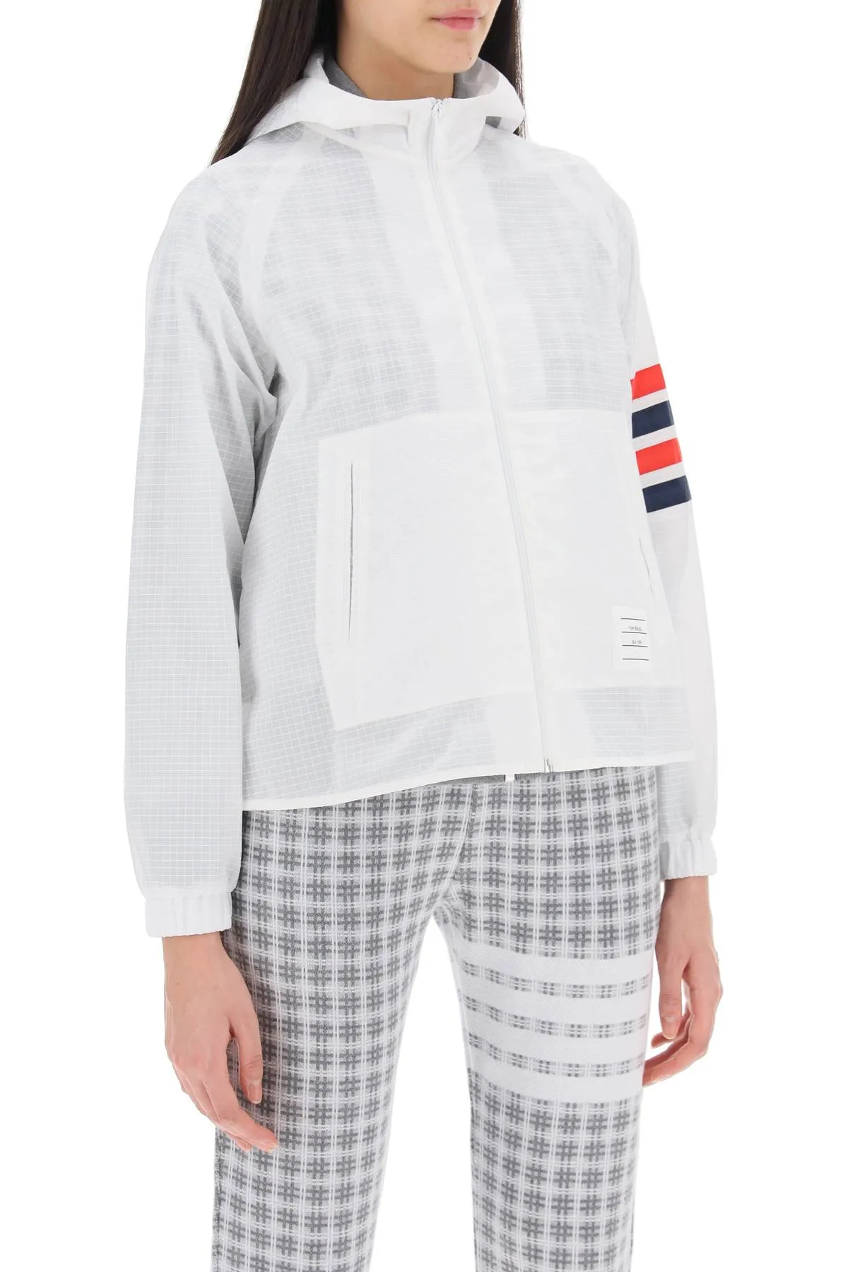 Thom Browne 4-Bar Jacket In Ripstop White