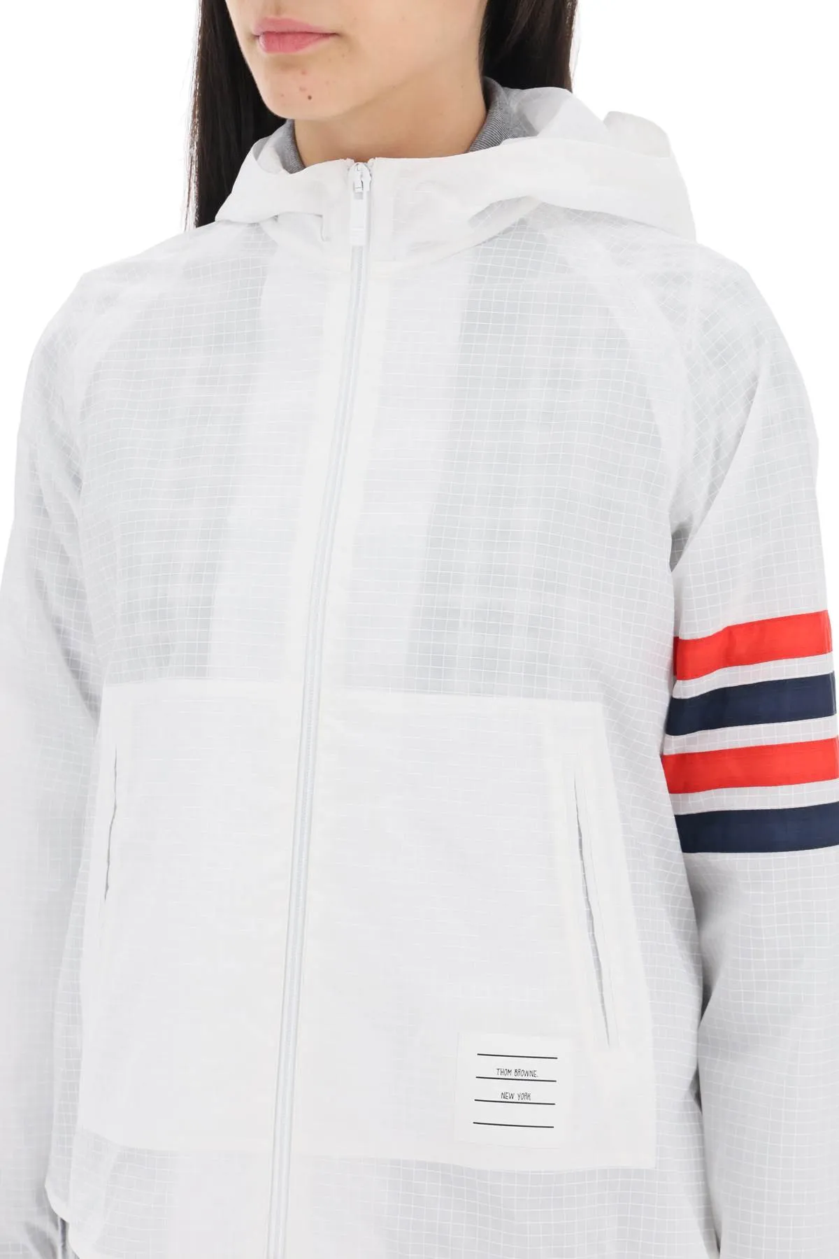 Thom Browne 4-Bar Jacket In Ripstop White