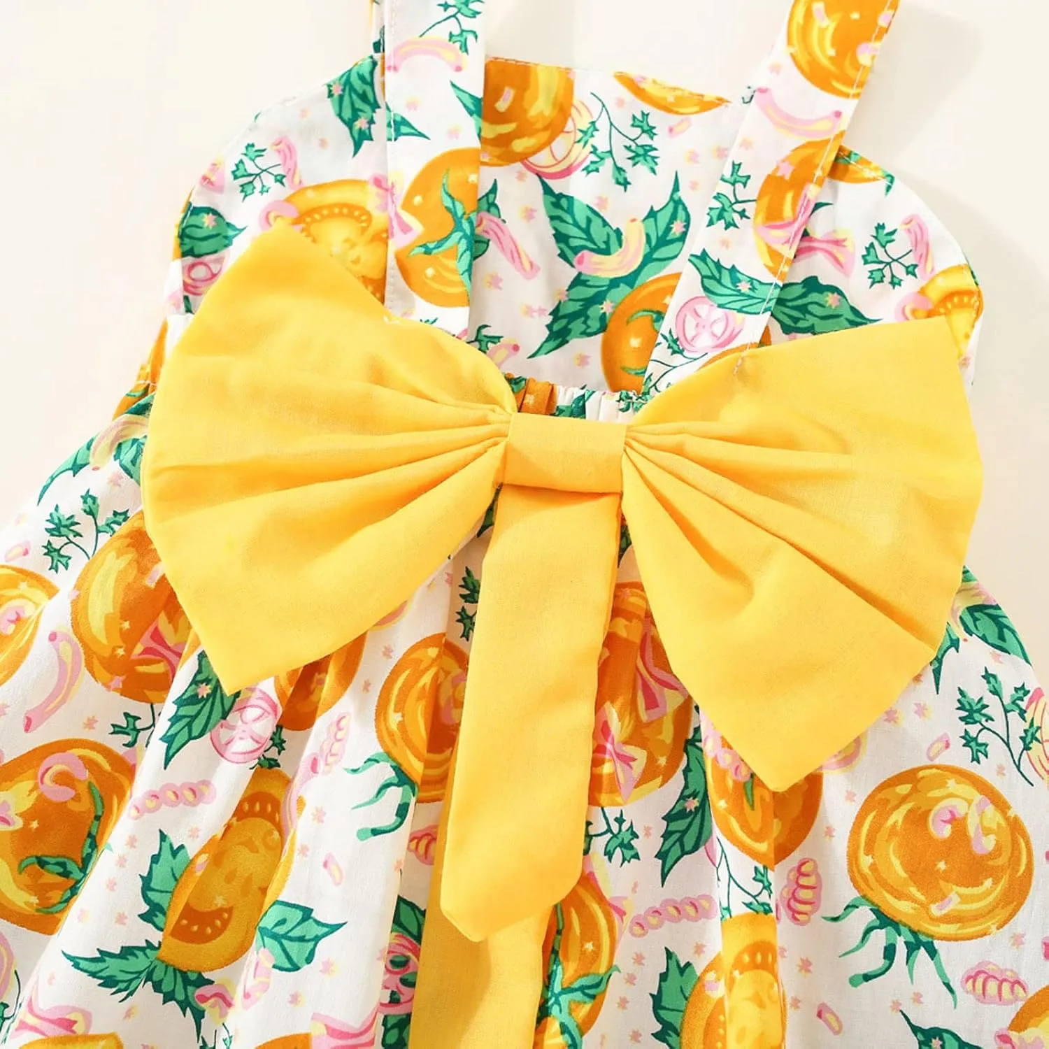 Toddler Kids Infant Baby Girls Sleeveless Backless Bow Dress with Straw Hat Outfits Summer Sundress 2pcs Set