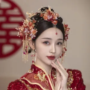Traditional Chinese bridal headwear, Qun Gua hair Accessories