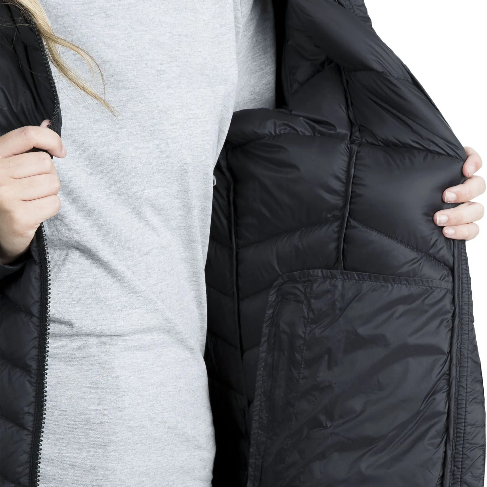 Trespass Womens Micaela Lightweight Long Down Jacket