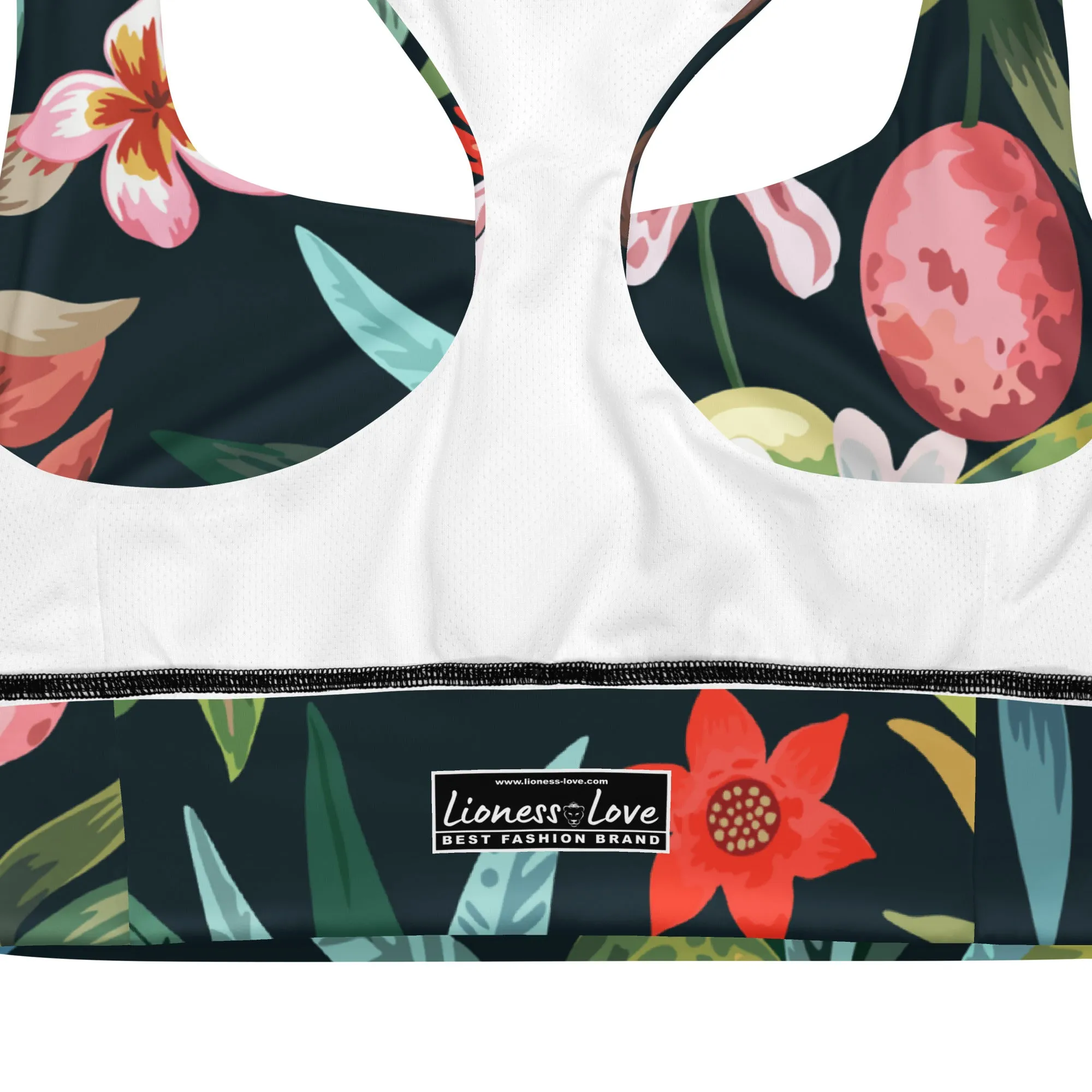 Tropical & Floral Print Sports Bra, lioness-love
