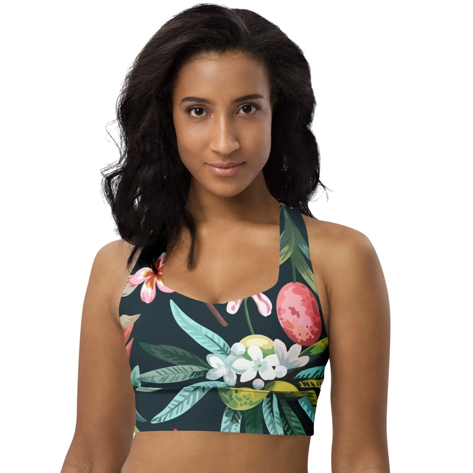 Tropical & Floral Print Sports Bra, lioness-love