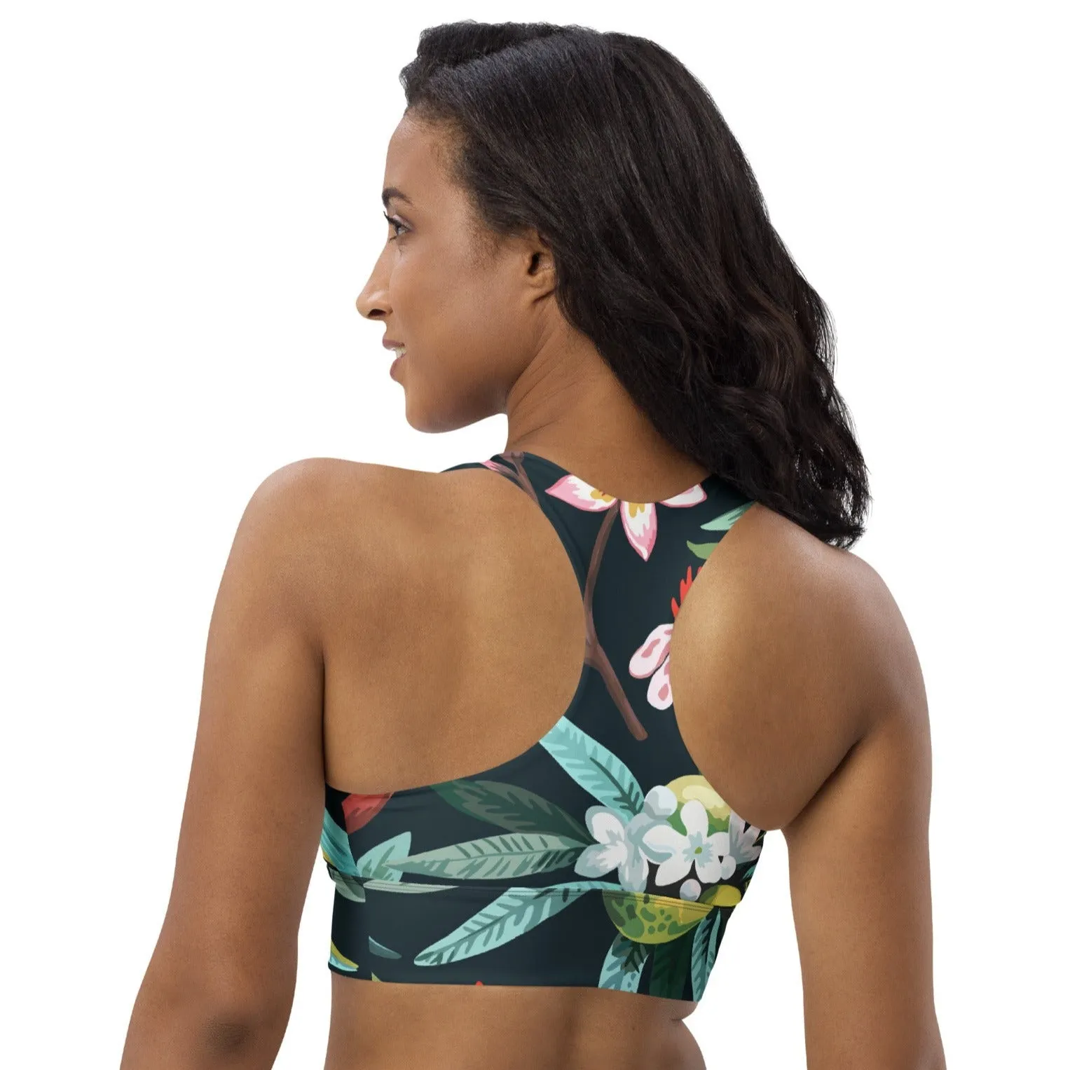 Tropical & Floral Print Sports Bra, lioness-love