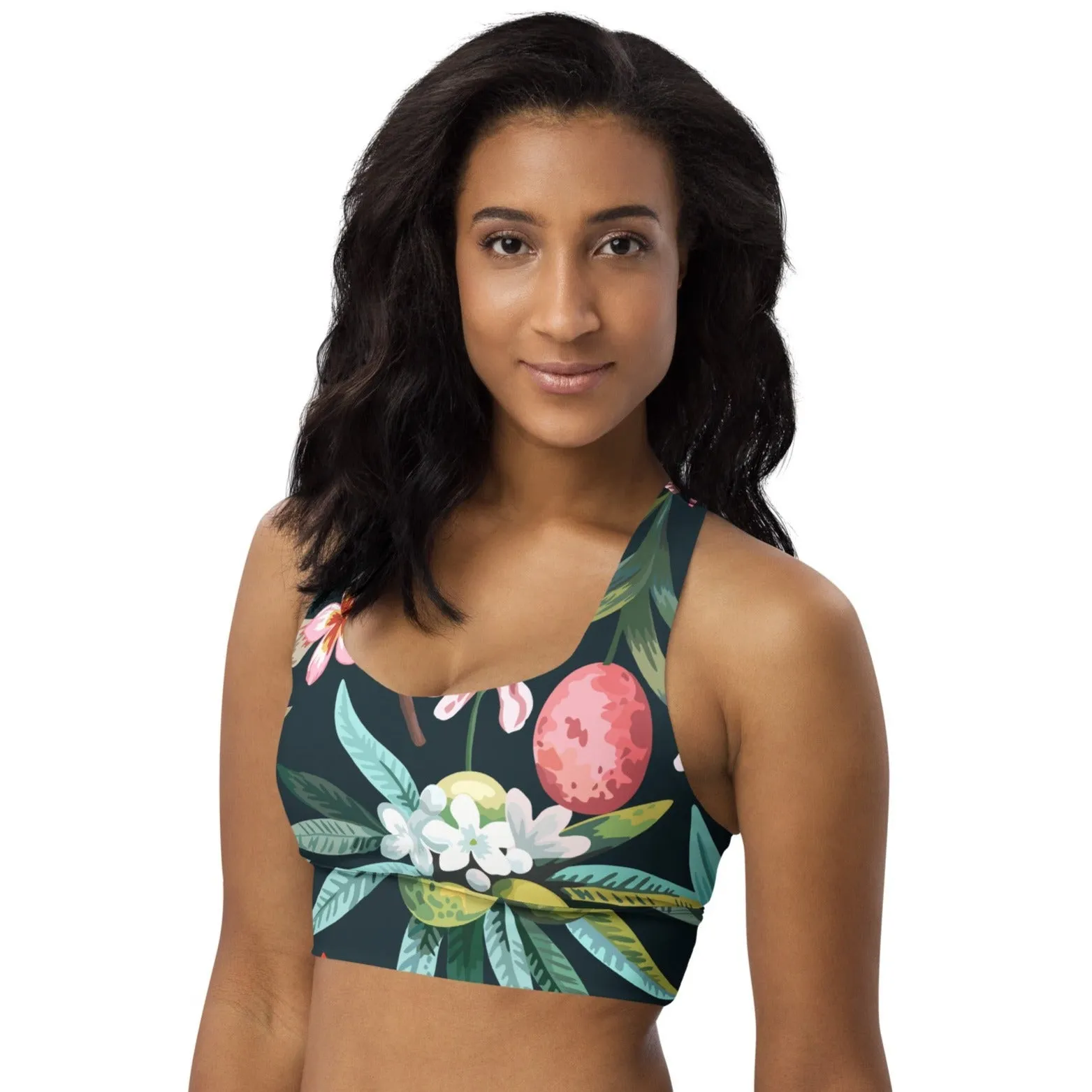 Tropical & Floral Print Sports Bra, lioness-love