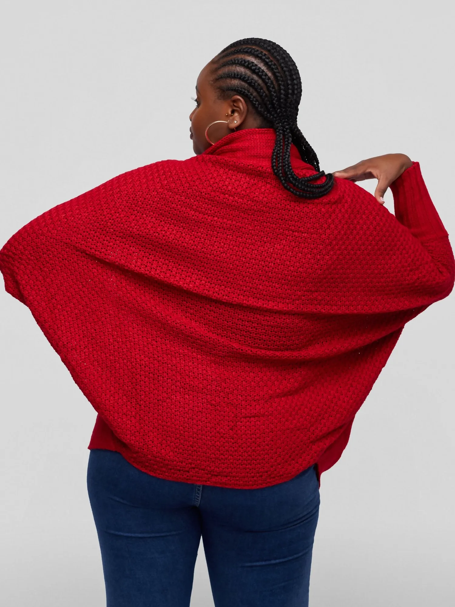 Tuli Natori Batwing Short Cardigan - Burgundy