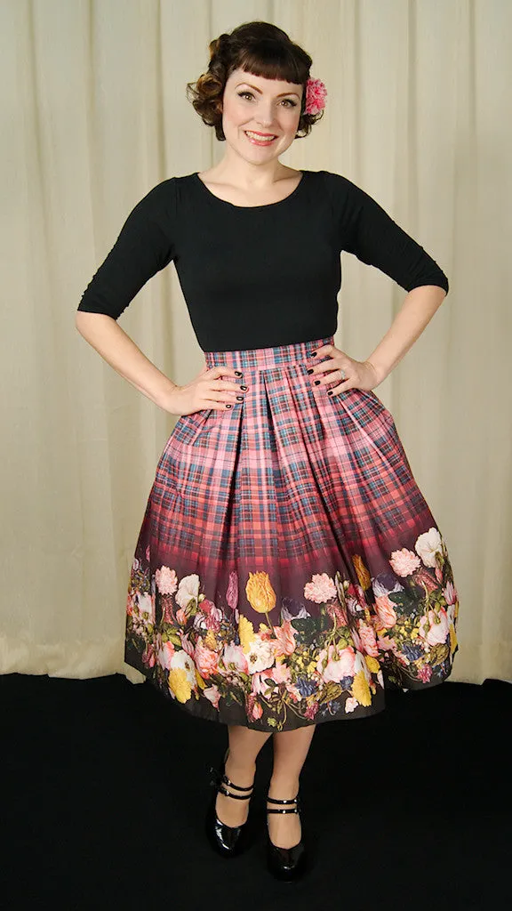 Tulipa Floral Plaid Skirt
