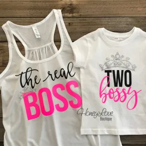 Two Bossy and The Real Boss matching shirts