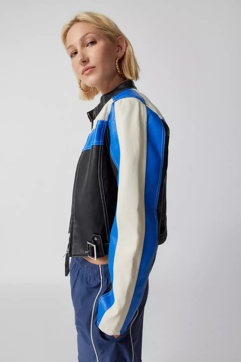 UO Jordan Faux Leather Fit Racer Moto Jacket by TJS