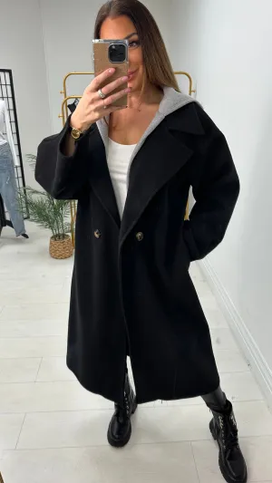 Valencia Hoodie Detail Double Breasted Trench Coat