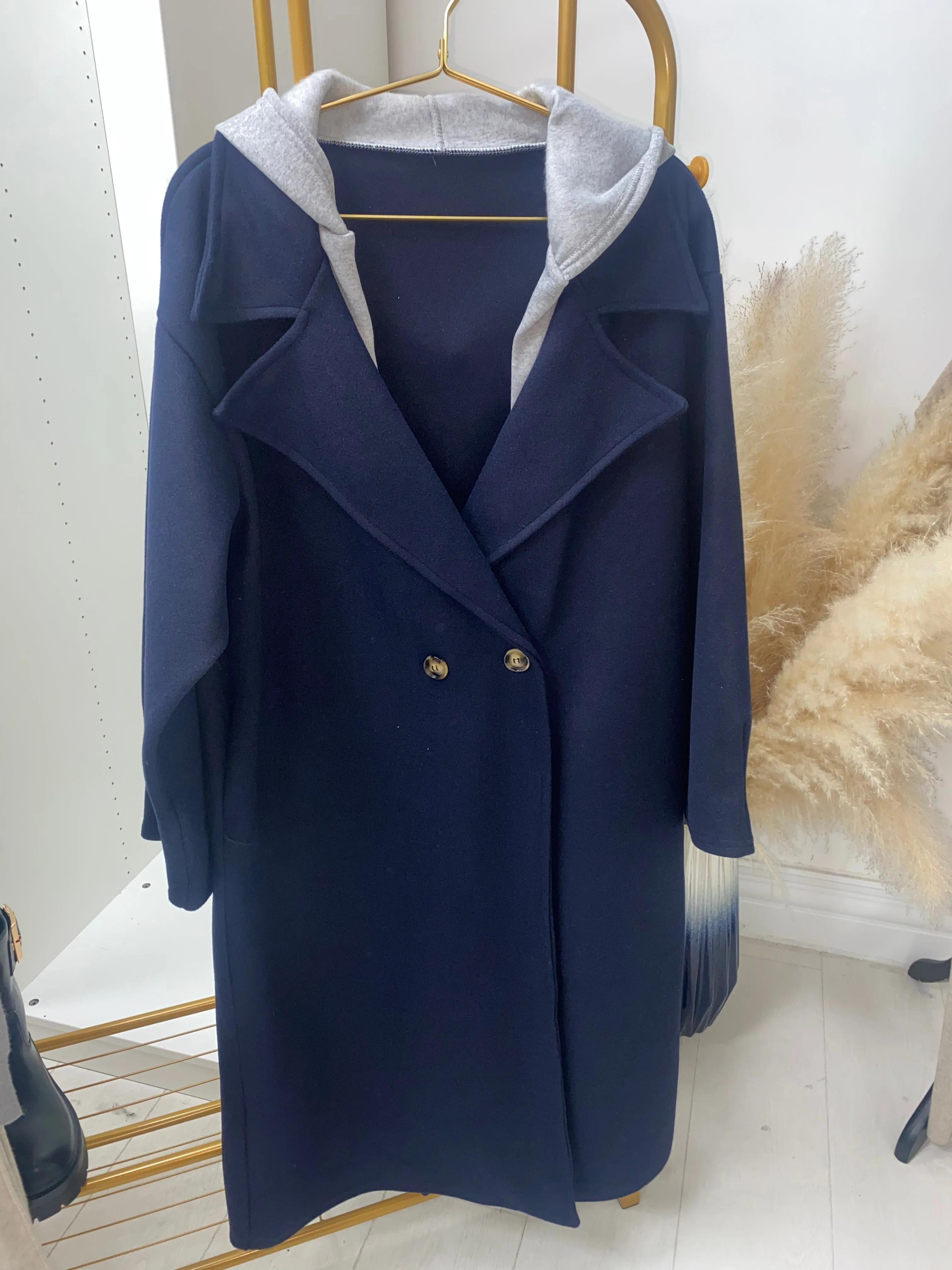 Valencia Hoodie Detail Double Breasted Trench Coat