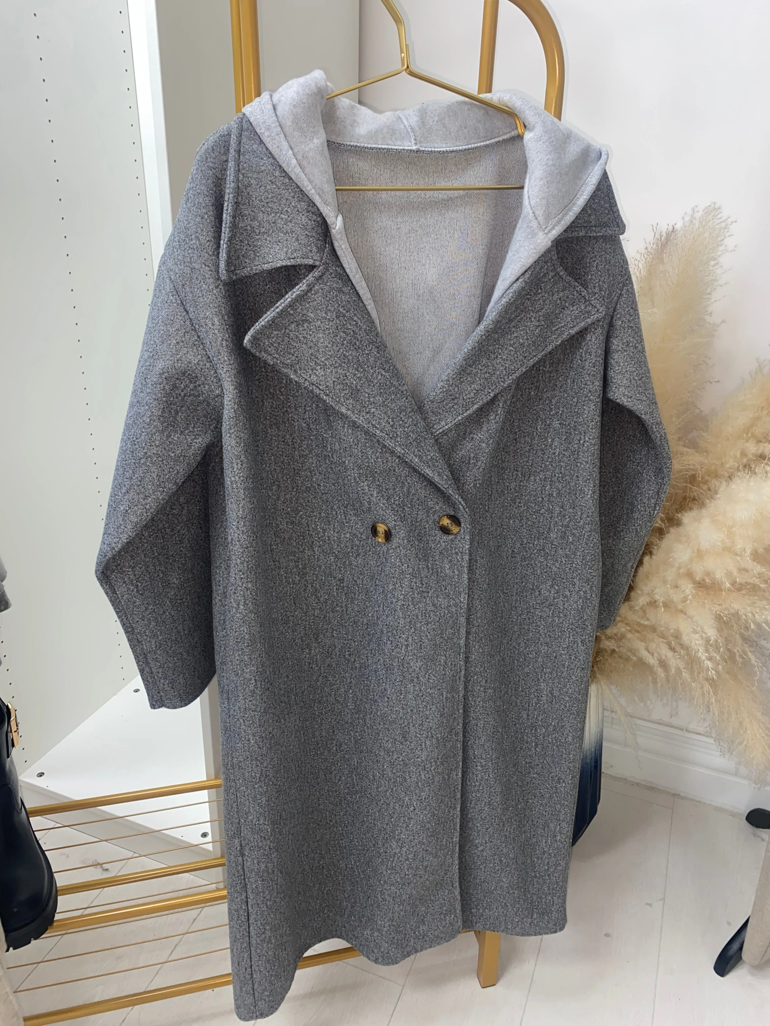 Valencia Hoodie Detail Double Breasted Trench Coat