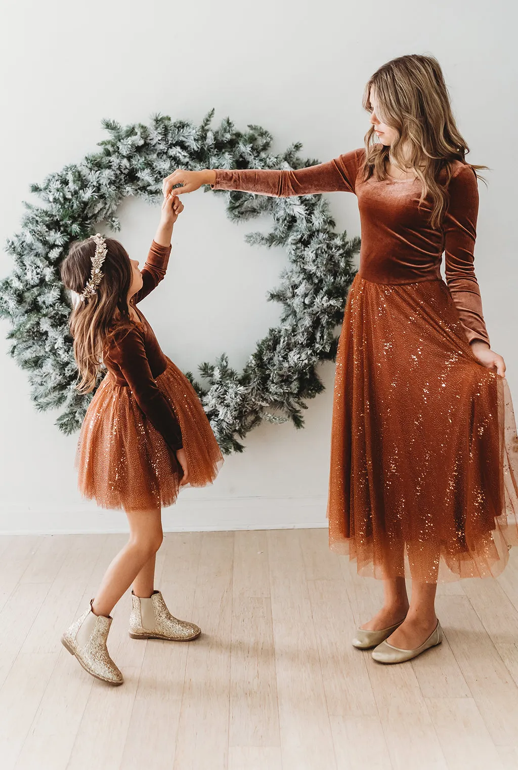 Velour Ballerina Dress - Cinnamon Spice (FINAL SALE)