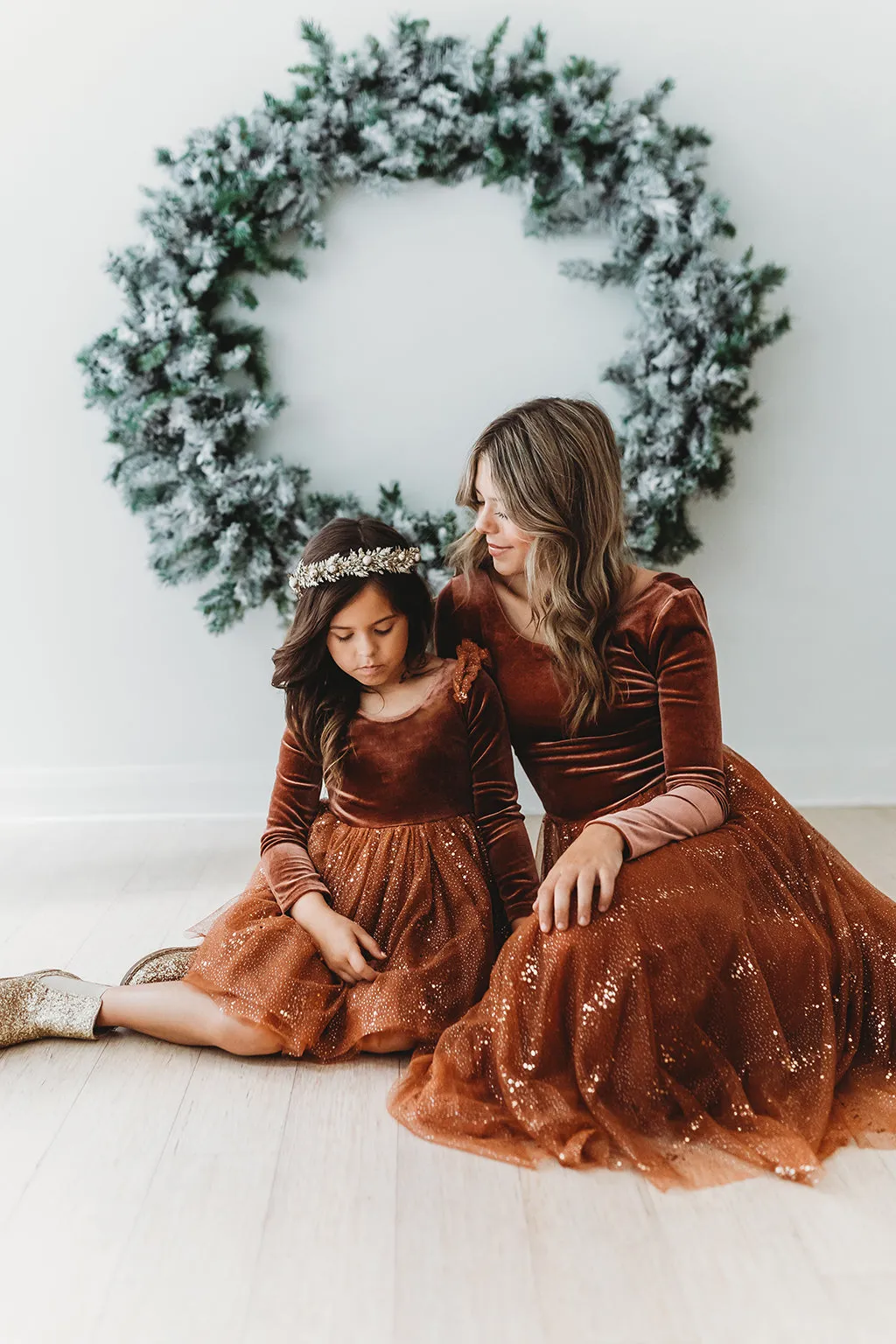 Velour Ballerina Dress - Cinnamon Spice (FINAL SALE)