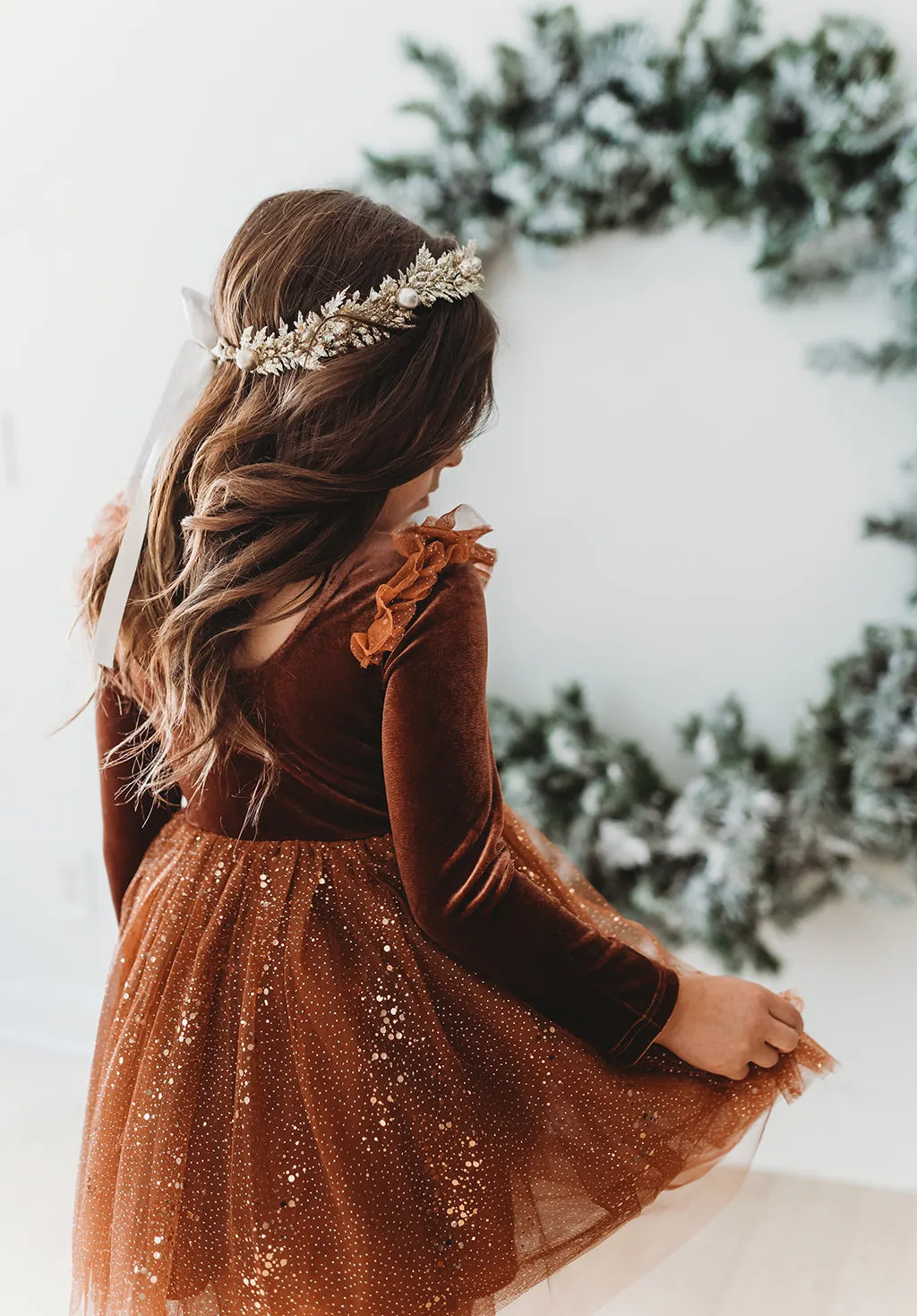 Velour Ballerina Dress - Cinnamon Spice (FINAL SALE)