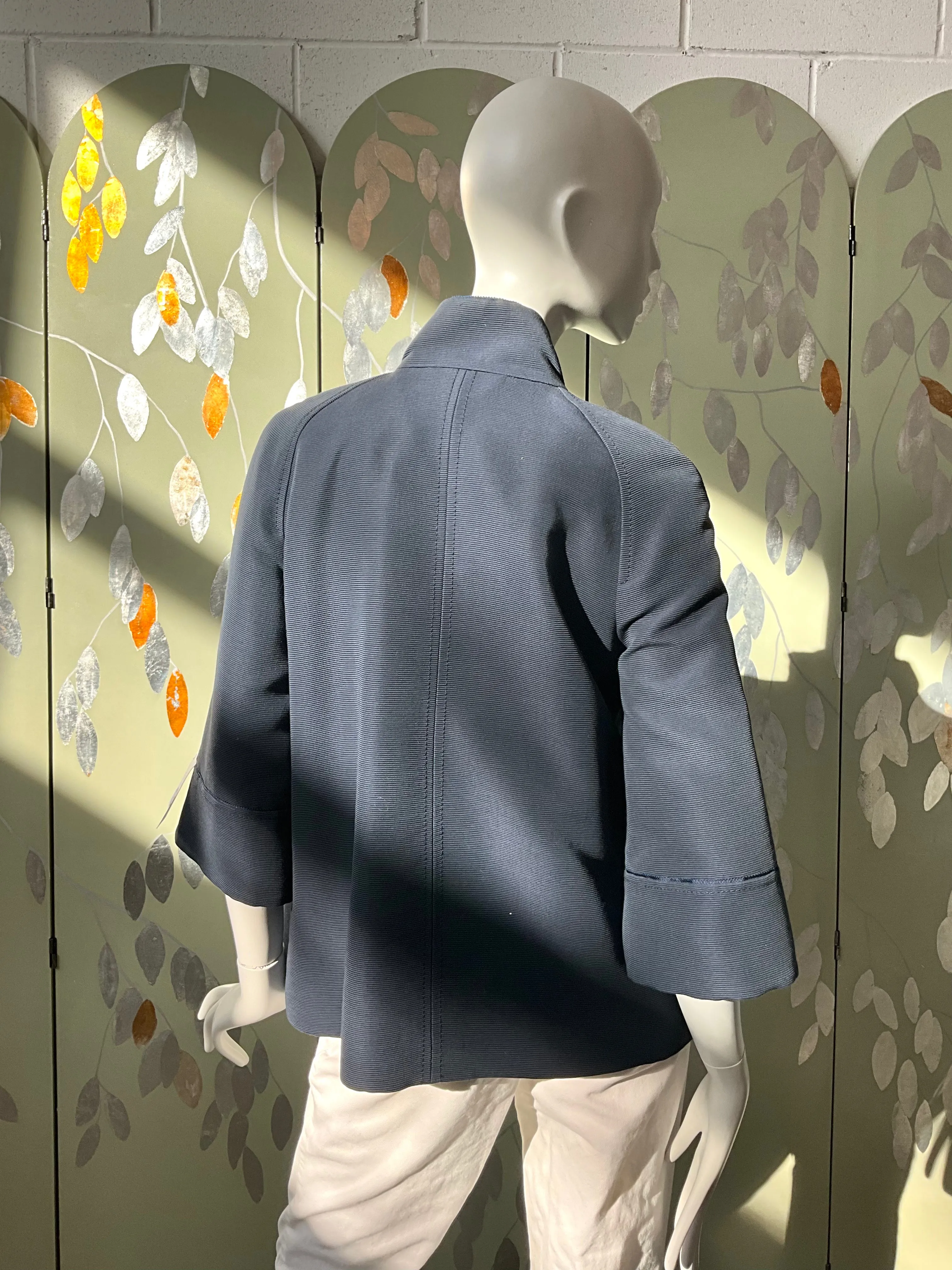 Vintage 1990s Navy Escada Double Breast Swing Jacket, S-M