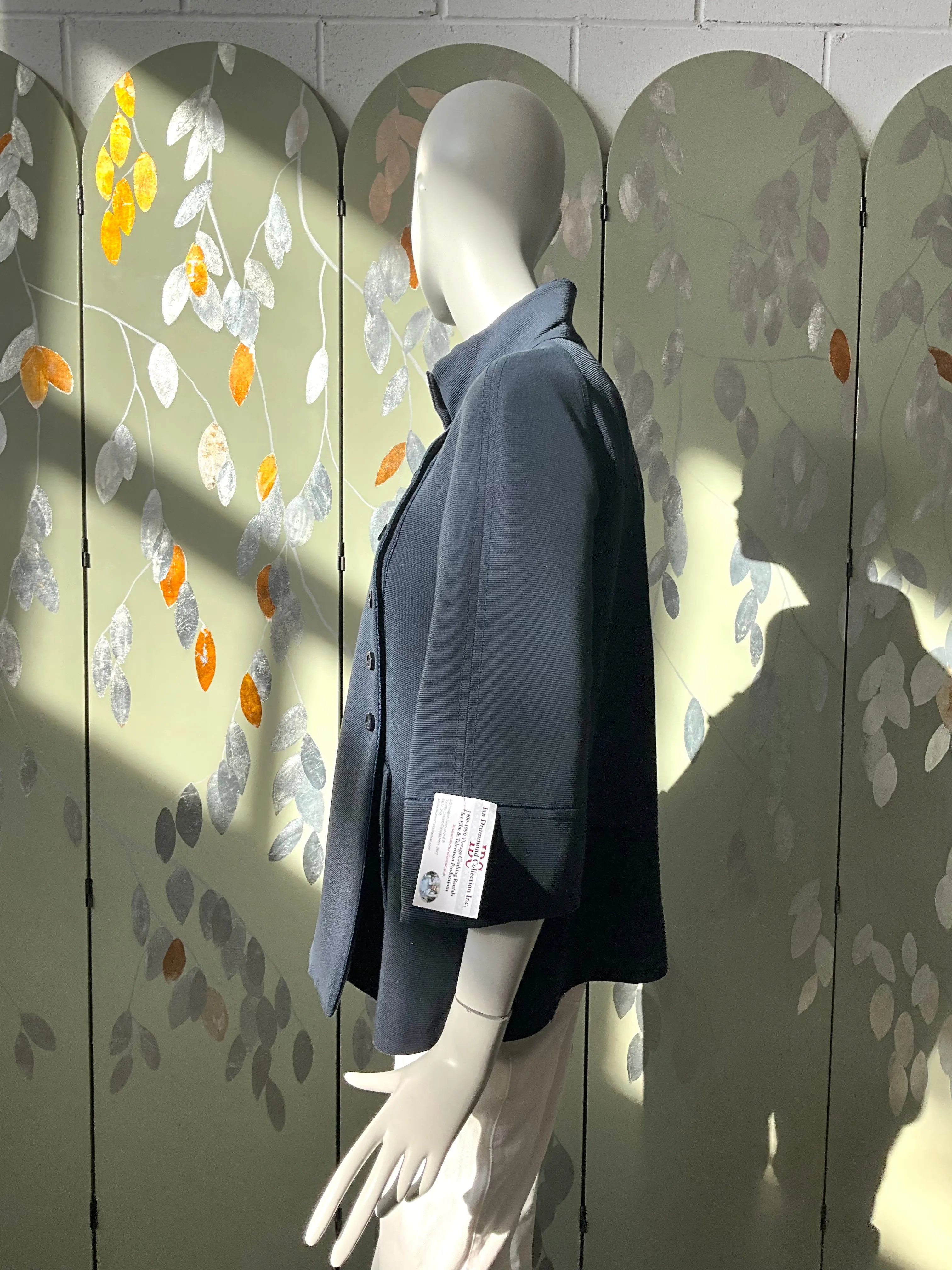 Vintage 1990s Navy Escada Double Breast Swing Jacket, S-M