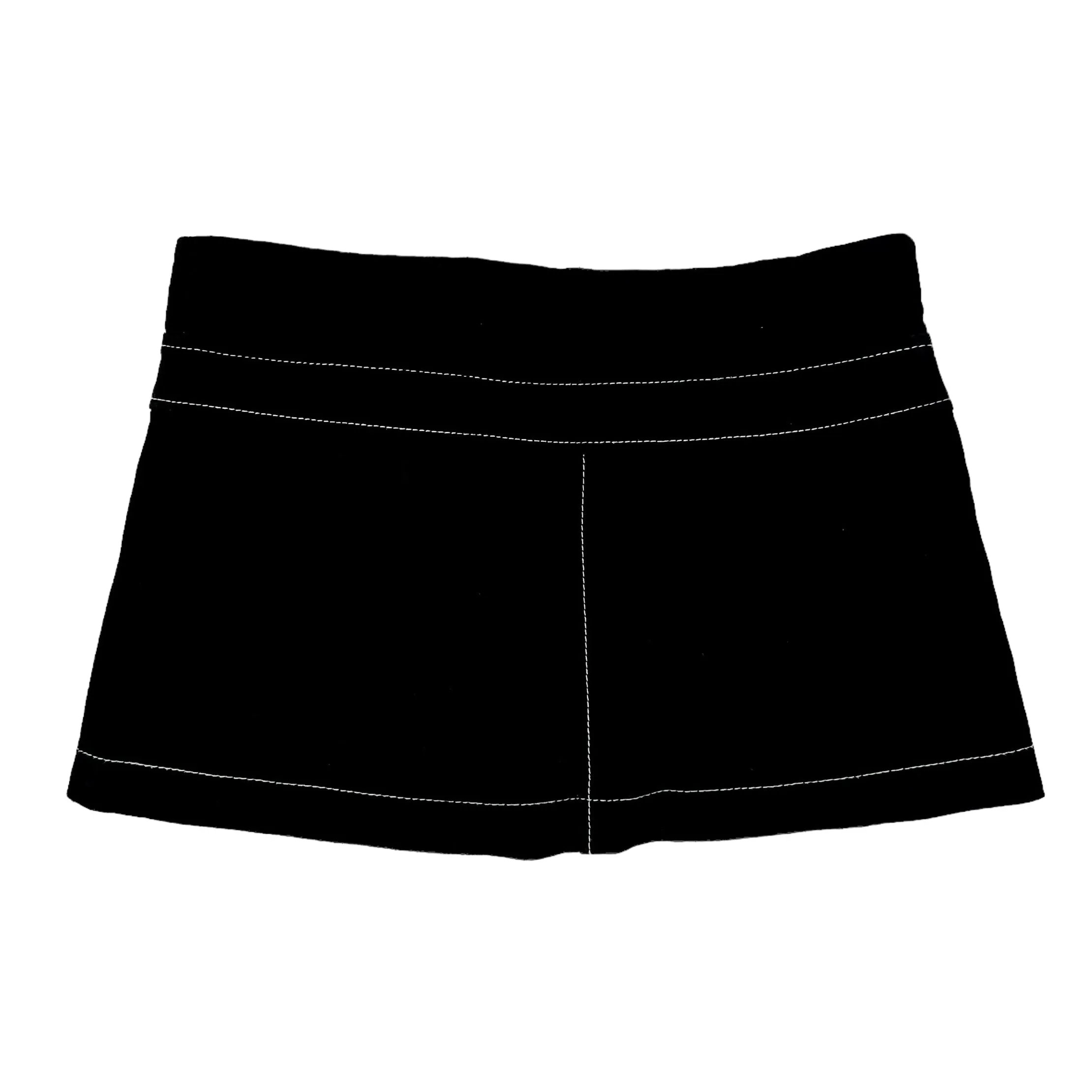 Vintage Black Suede Leather Mini Skirt (XS)
