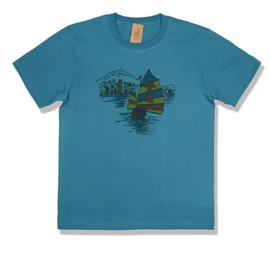 Vintage Old School Oriental Style Hong Kong 70s CT012 T-Shirt S-XL Blue