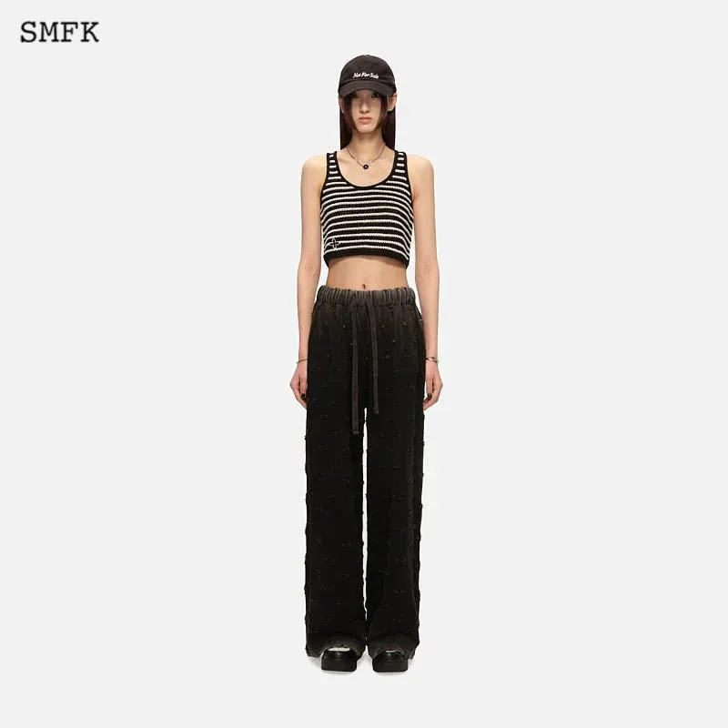 Vintage School Striped Knit Vest Black