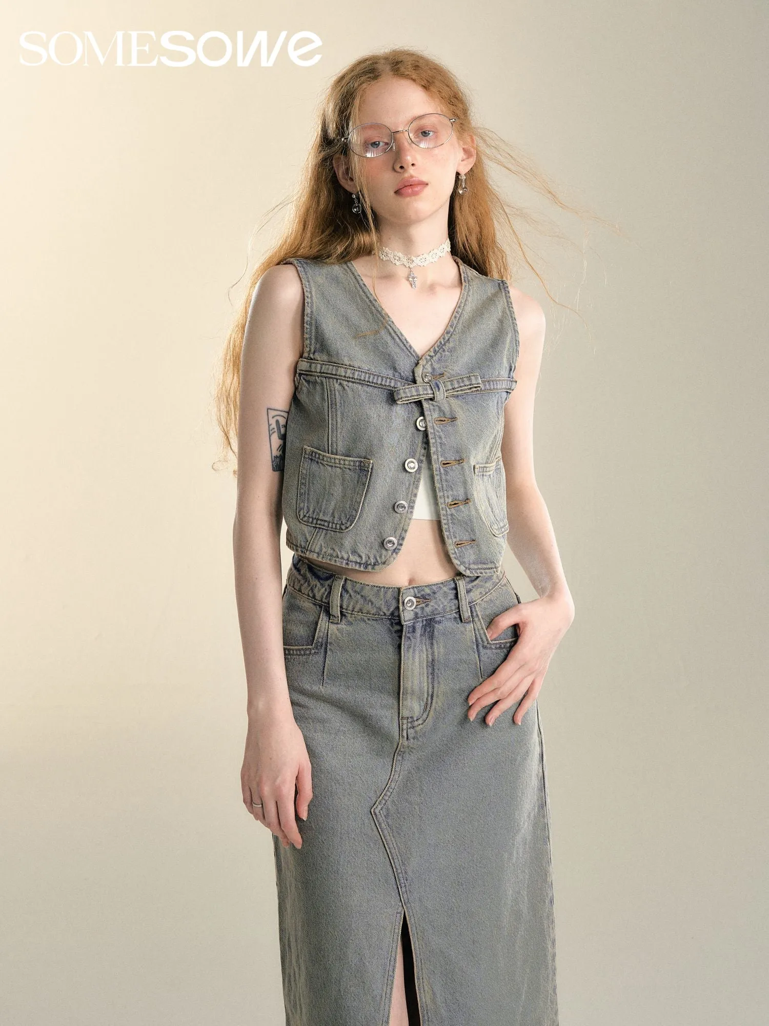 Vintage Washed Denim Vest