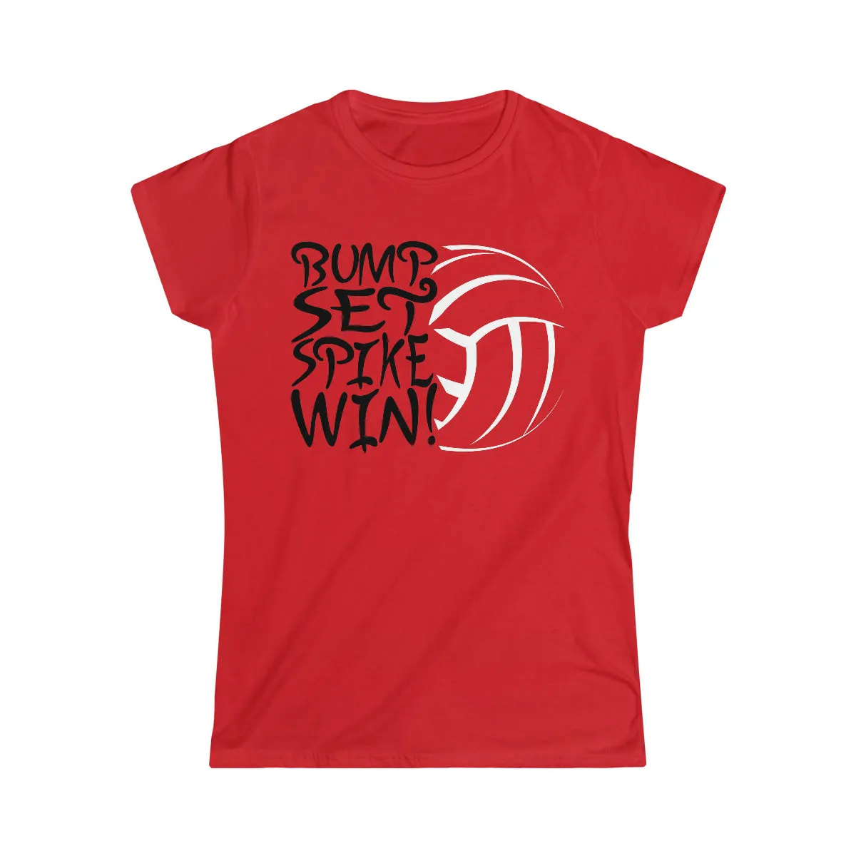 Volleyball Bump Set Spike Win Women's Softstyle Tee