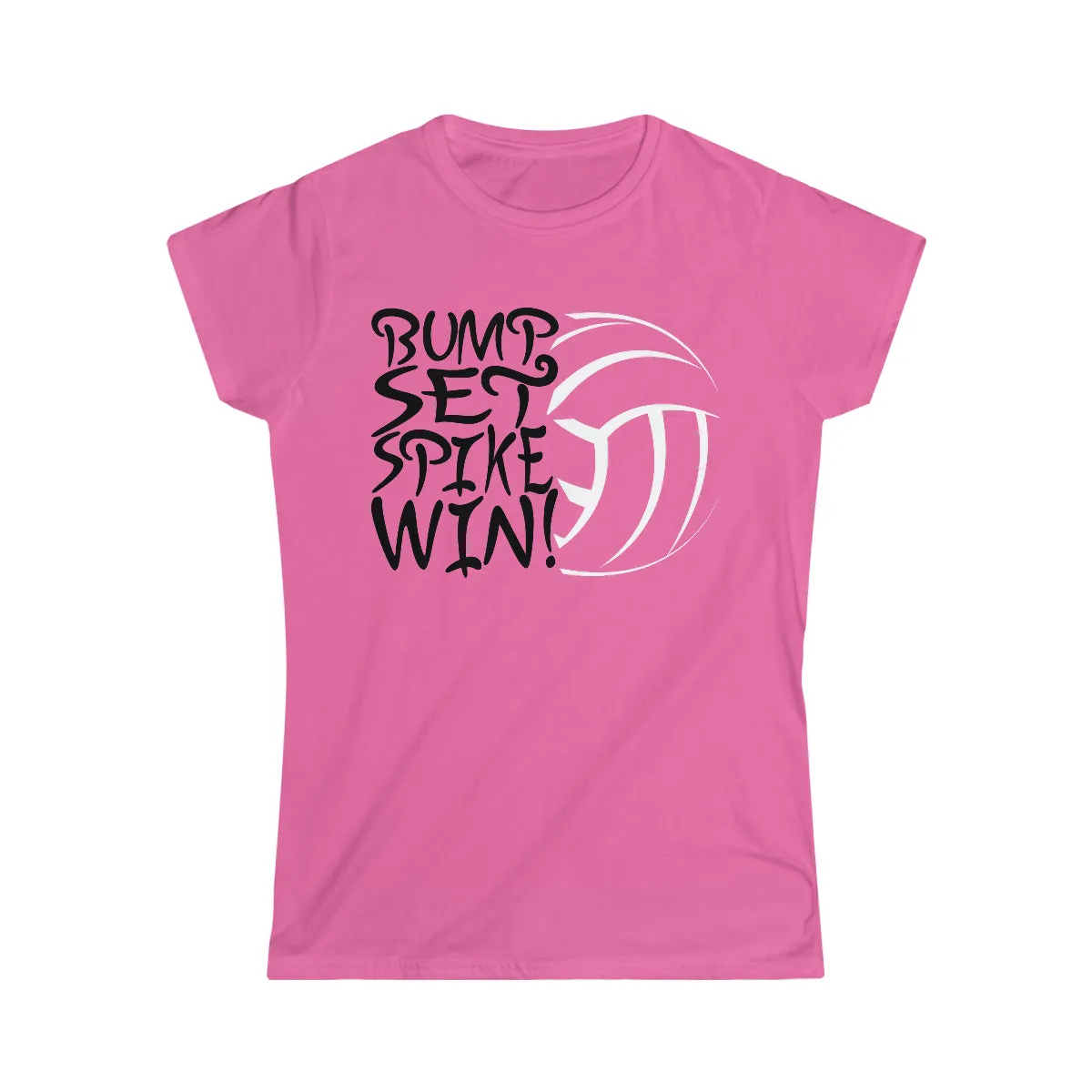 Volleyball Bump Set Spike Win Women's Softstyle Tee