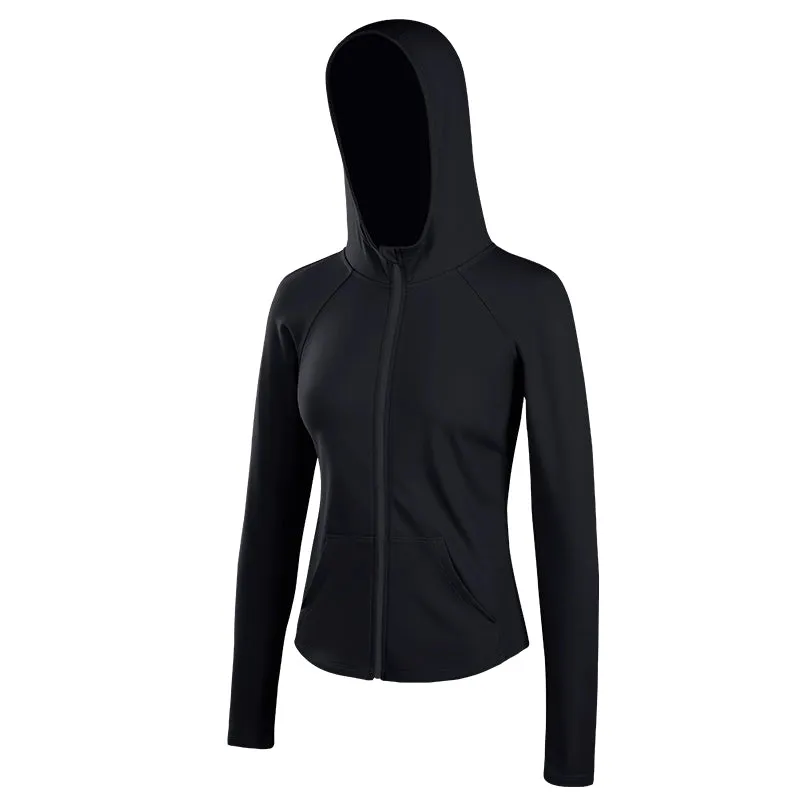 Wake up Slim-Fit Hood Cycling Running Women's Sport Coat