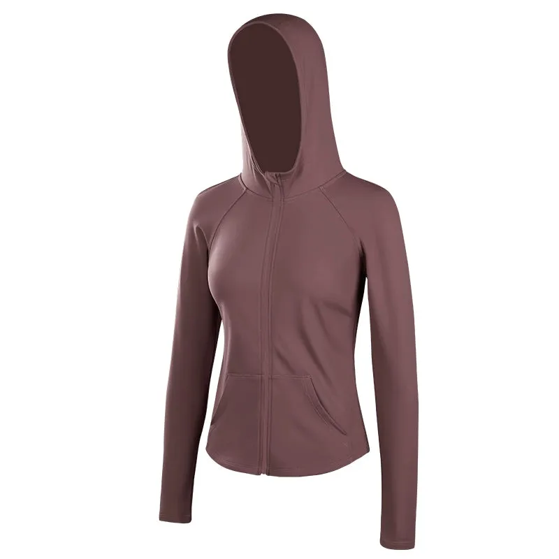 Wake up Slim-Fit Hood Cycling Running Women's Sport Coat