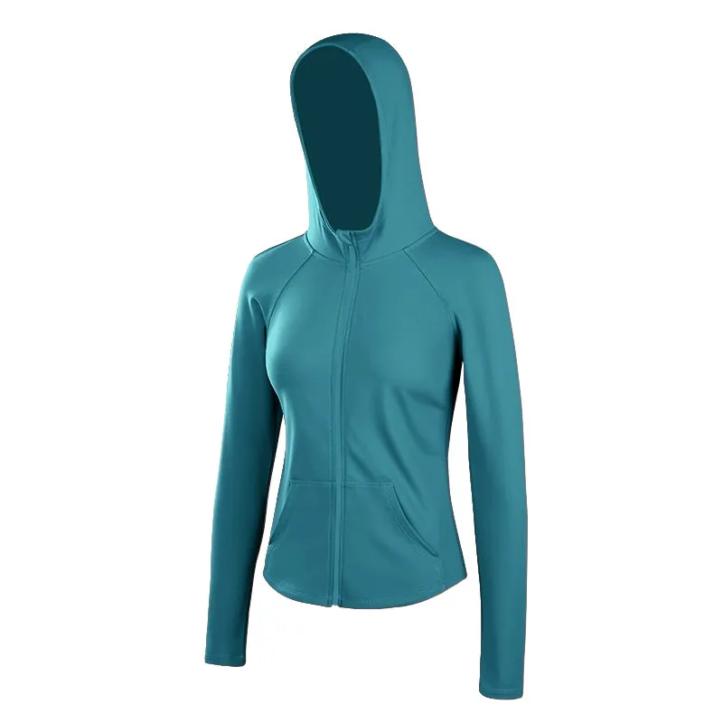 Wake up Slim-Fit Hood Cycling Running Women's Sport Coat
