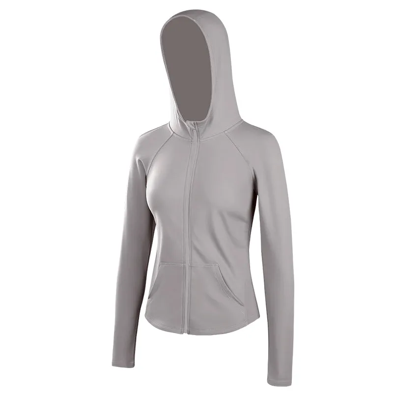 Wake up Slim-Fit Hood Cycling Running Women's Sport Coat