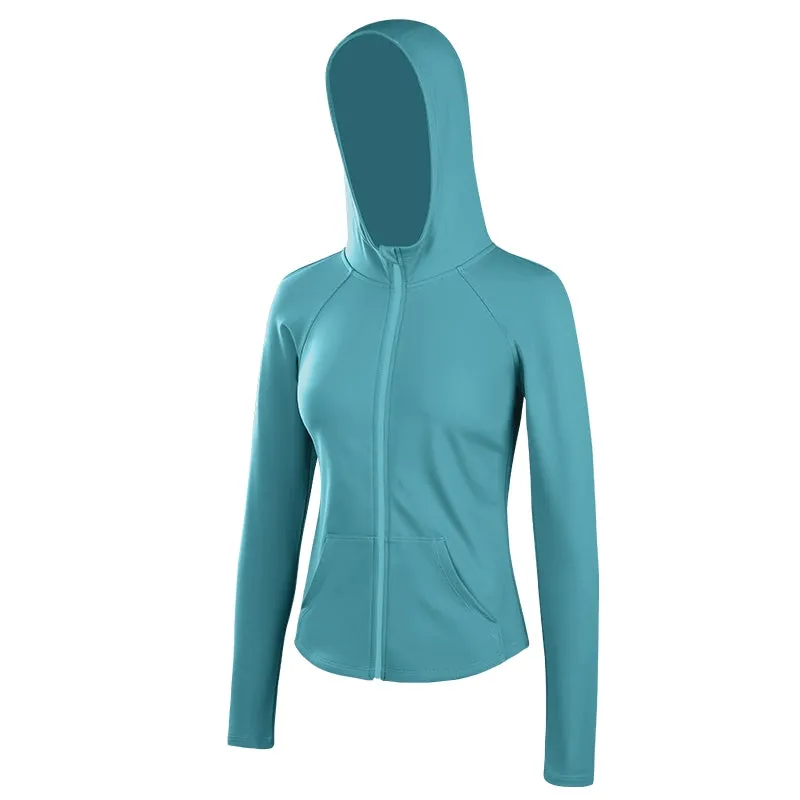 Wake up Slim-Fit Hood Cycling Running Women's Sport Coat
