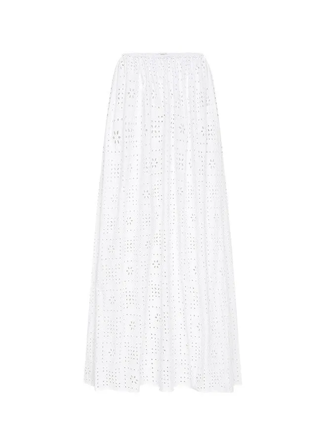 White Crochet Broderie Skirt