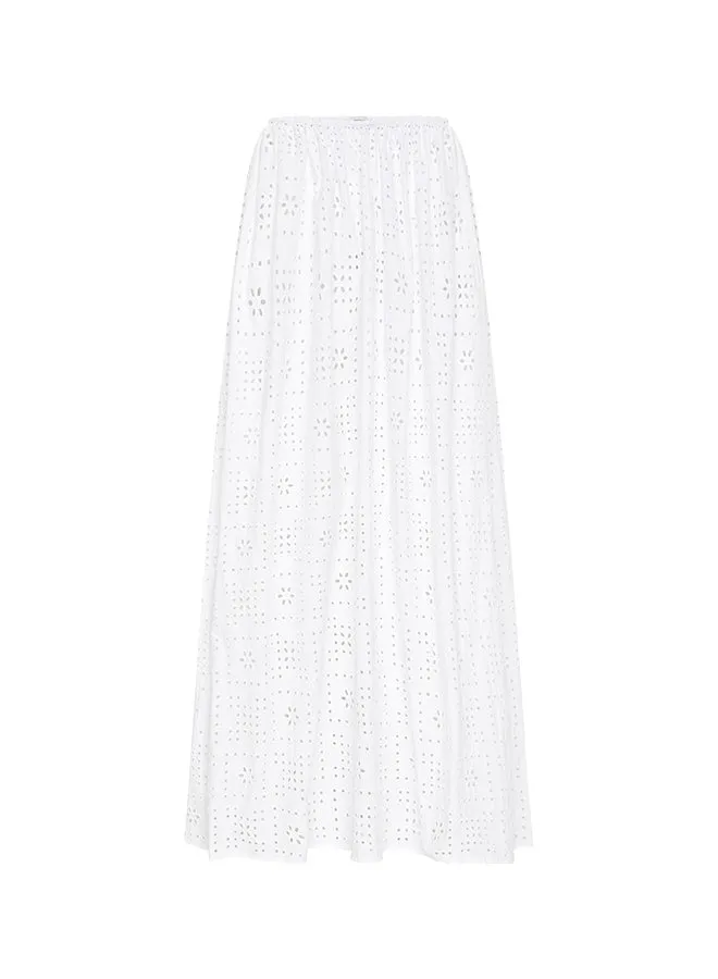 White Crochet Broderie Skirt