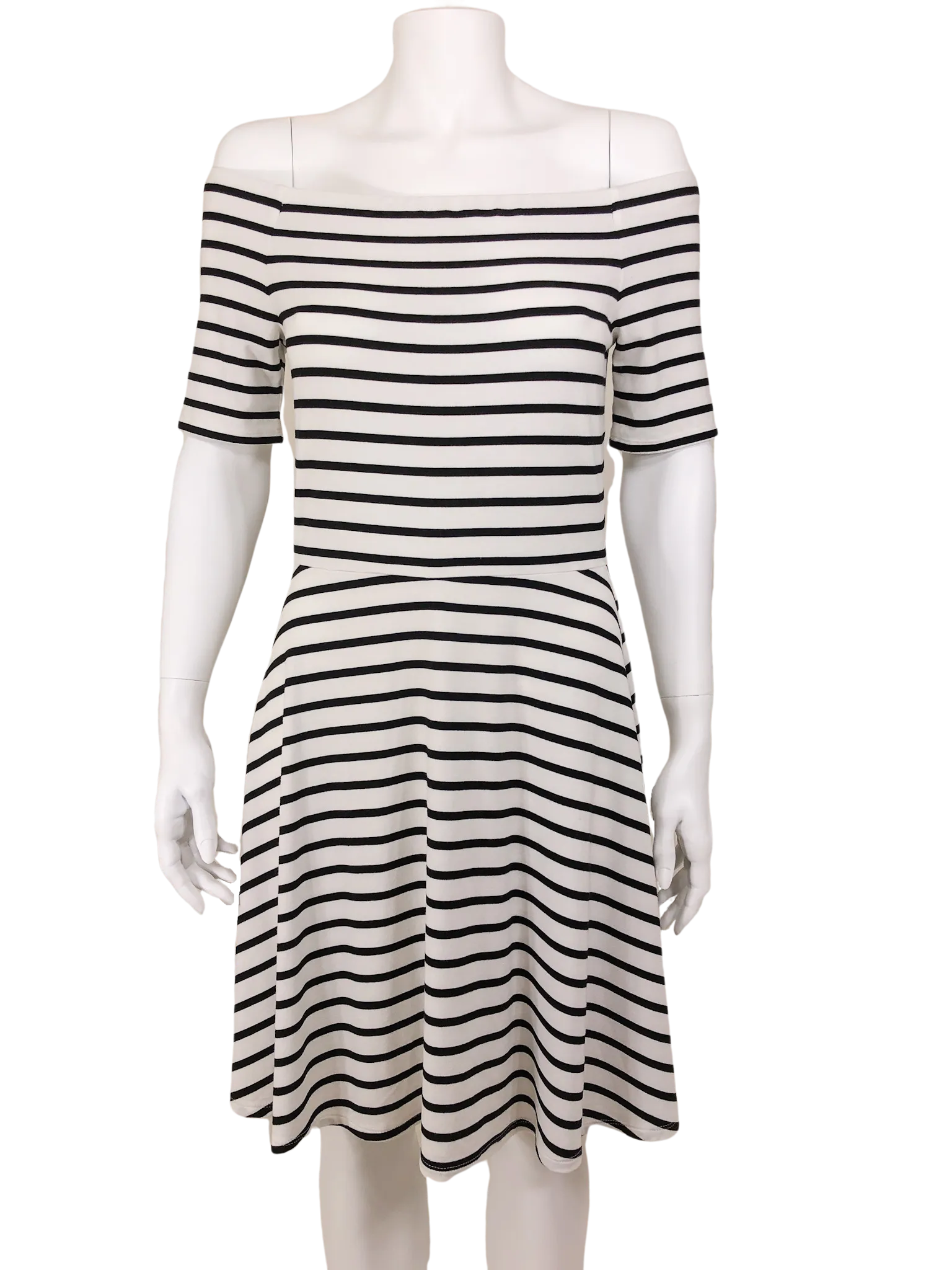 White House Black Market, Off-The-Shoulder Striped Dress, Size S