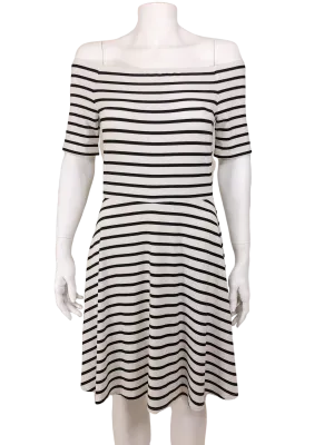 White House Black Market, Off-The-Shoulder Striped Dress, Size S