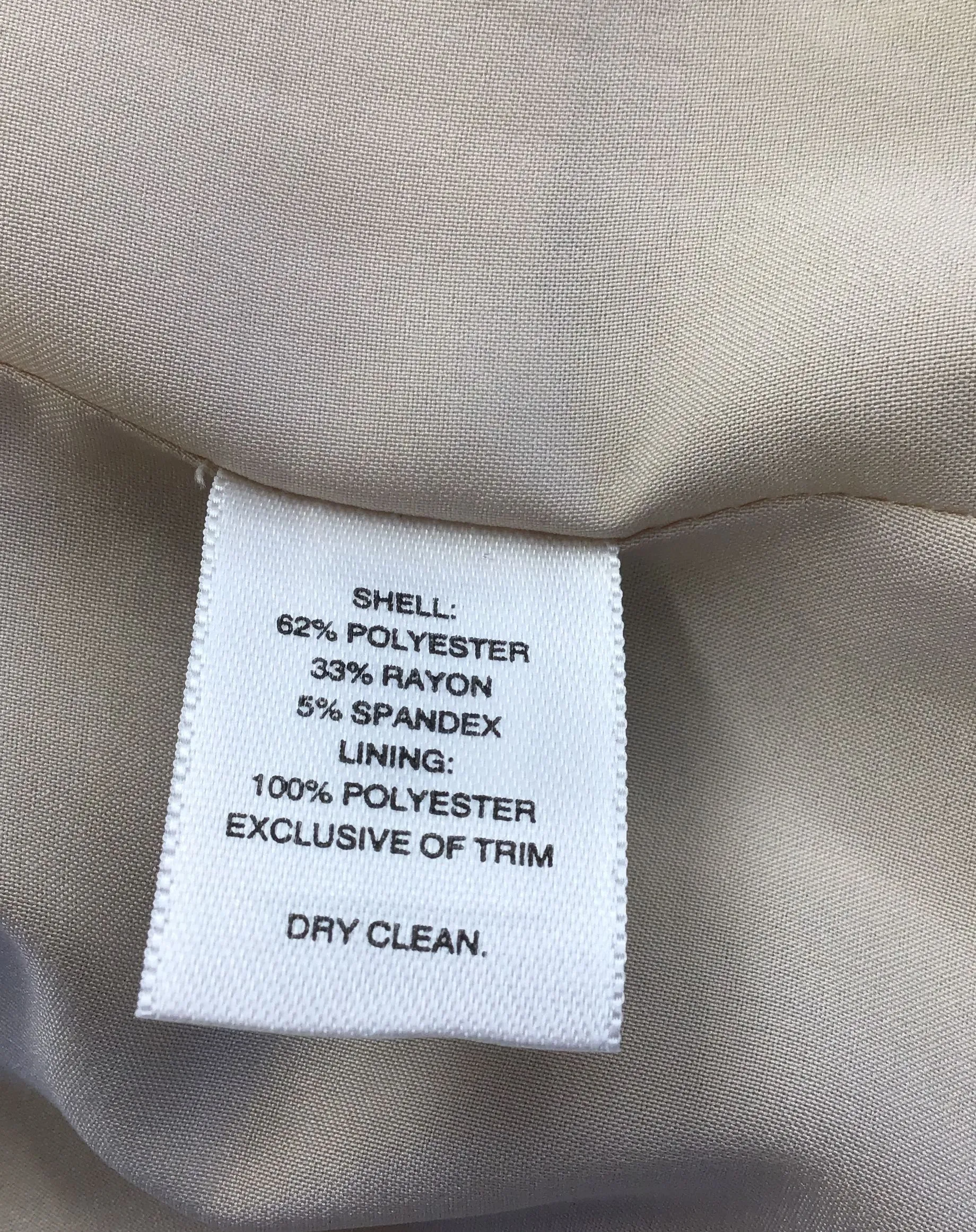 White House Black Market Women's Beige Single-Breasted Blazer - Size 12