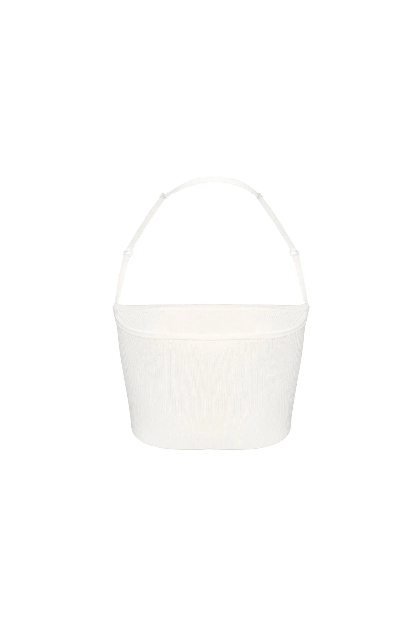 White Suspender Bandeau Top