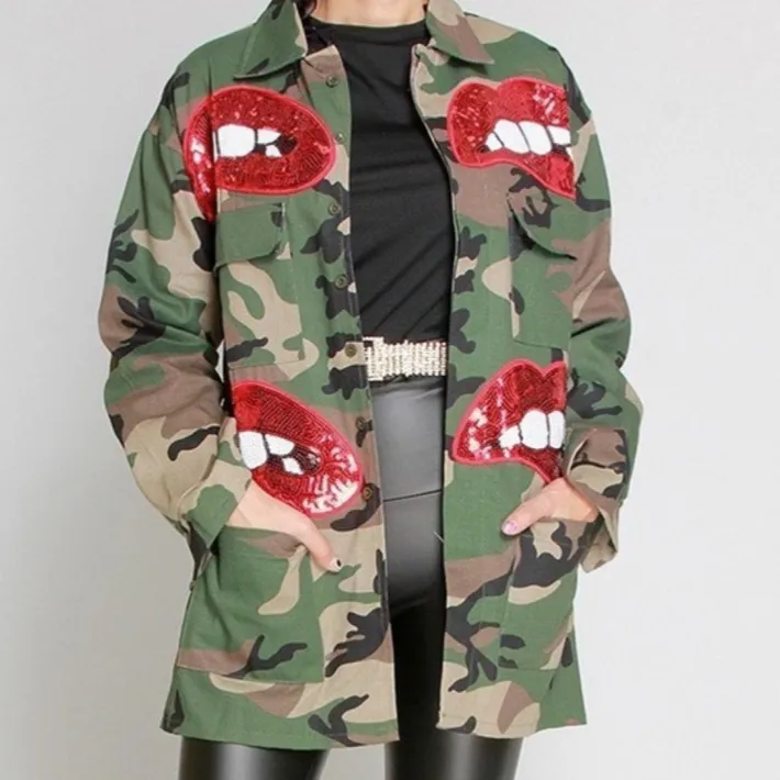 Wholesale women's camouflage plus size denim jackets 6XL（CL8211)