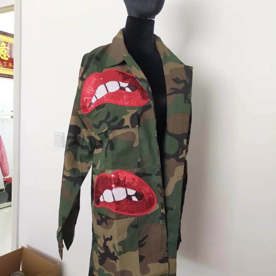 Wholesale women's camouflage plus size denim jackets 6XL（CL8211)