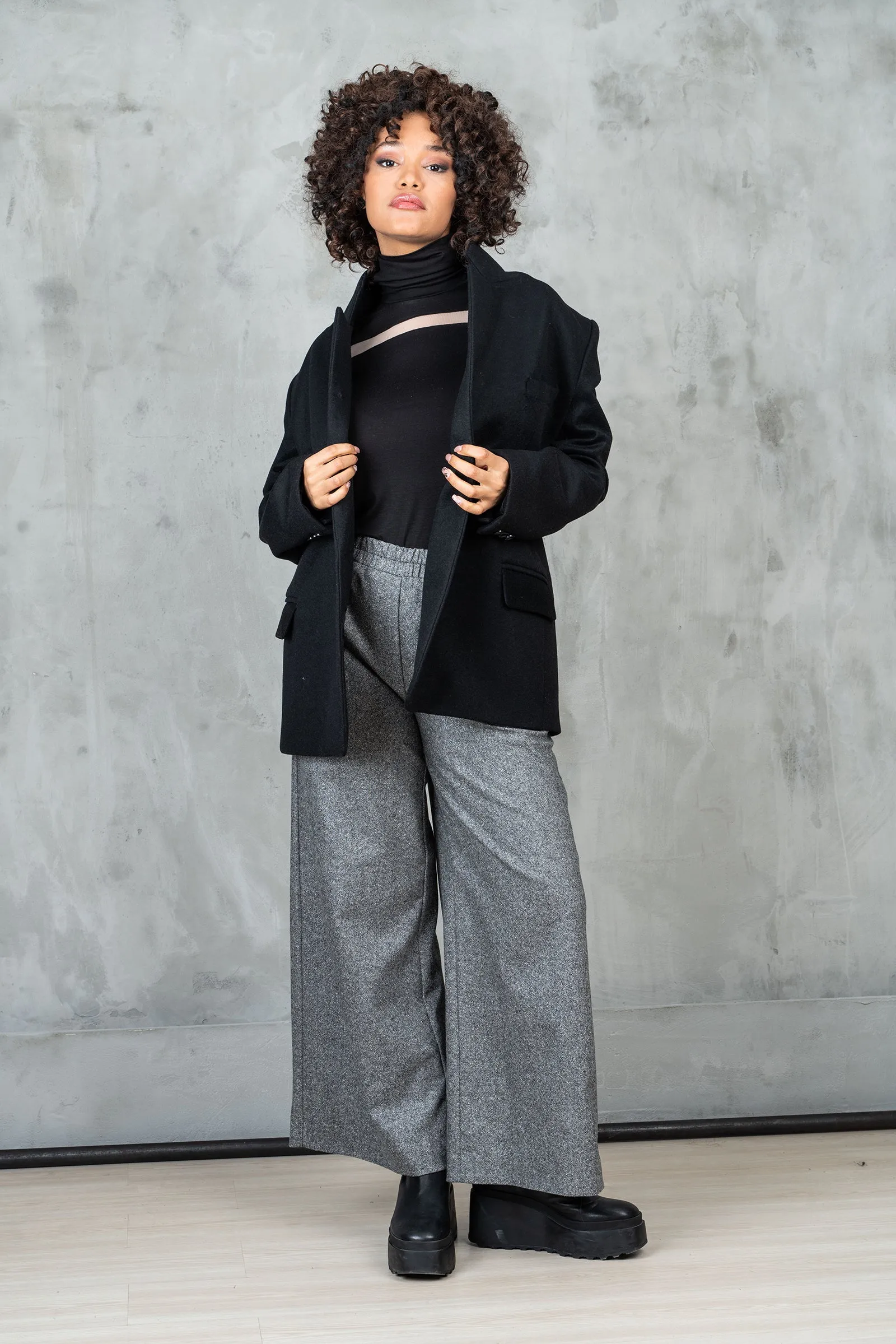 Wide Leg Merino Wool Winter Pants