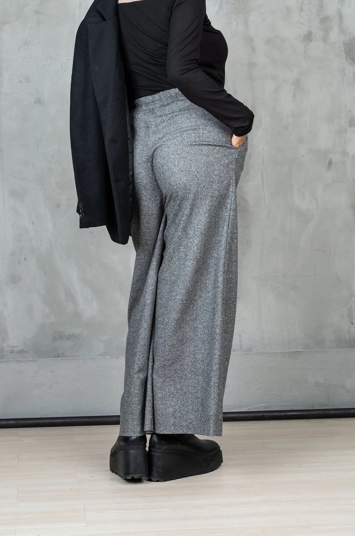 Wide Leg Merino Wool Winter Pants