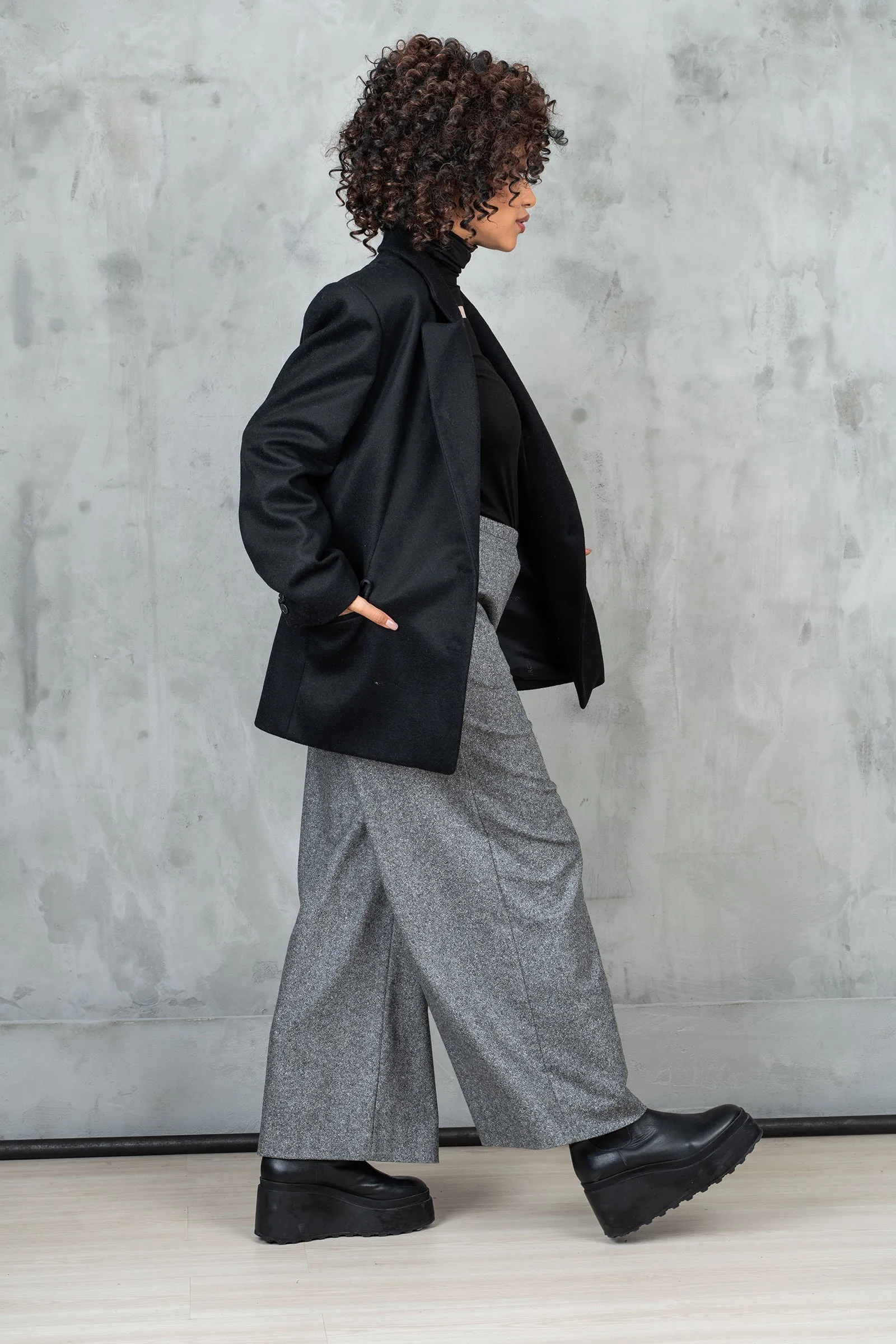 Wide Leg Merino Wool Winter Pants