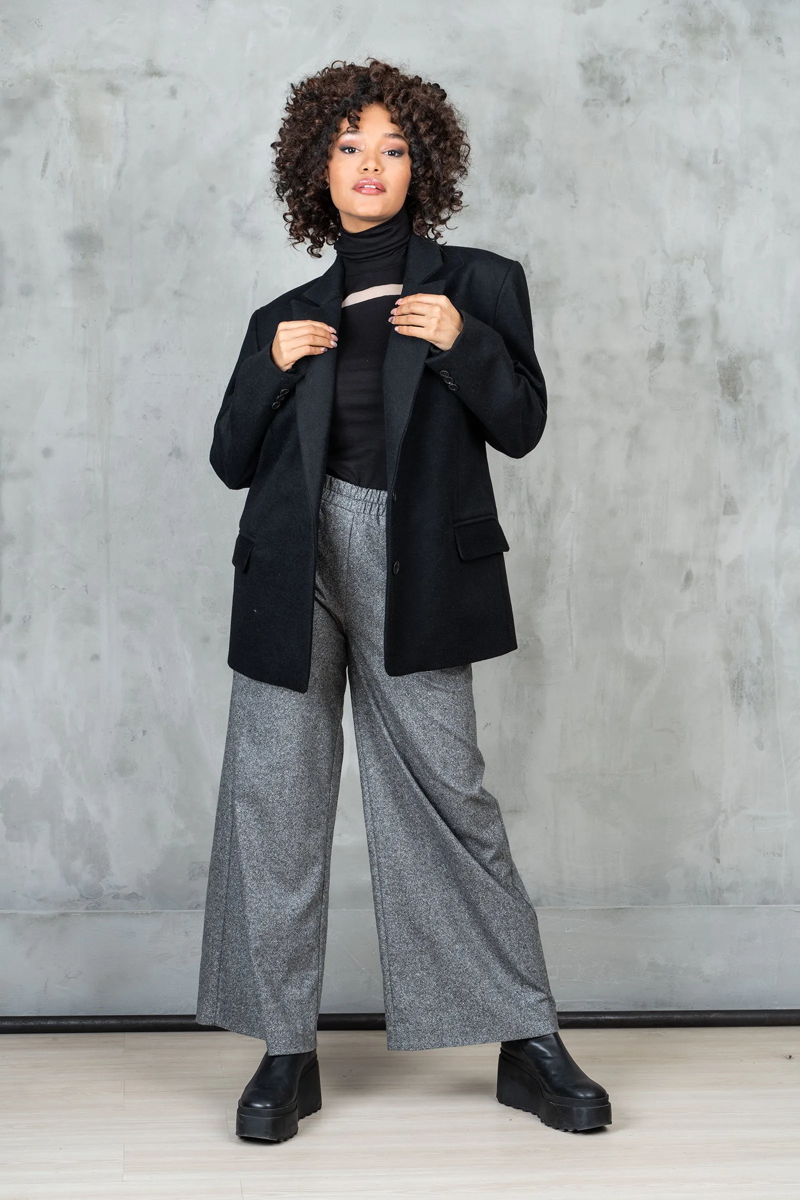 Wide Leg Merino Wool Winter Pants