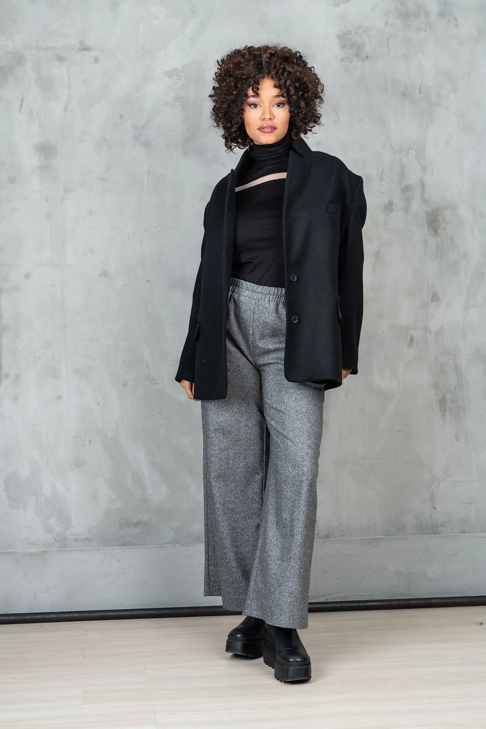 Wide Leg Merino Wool Winter Pants