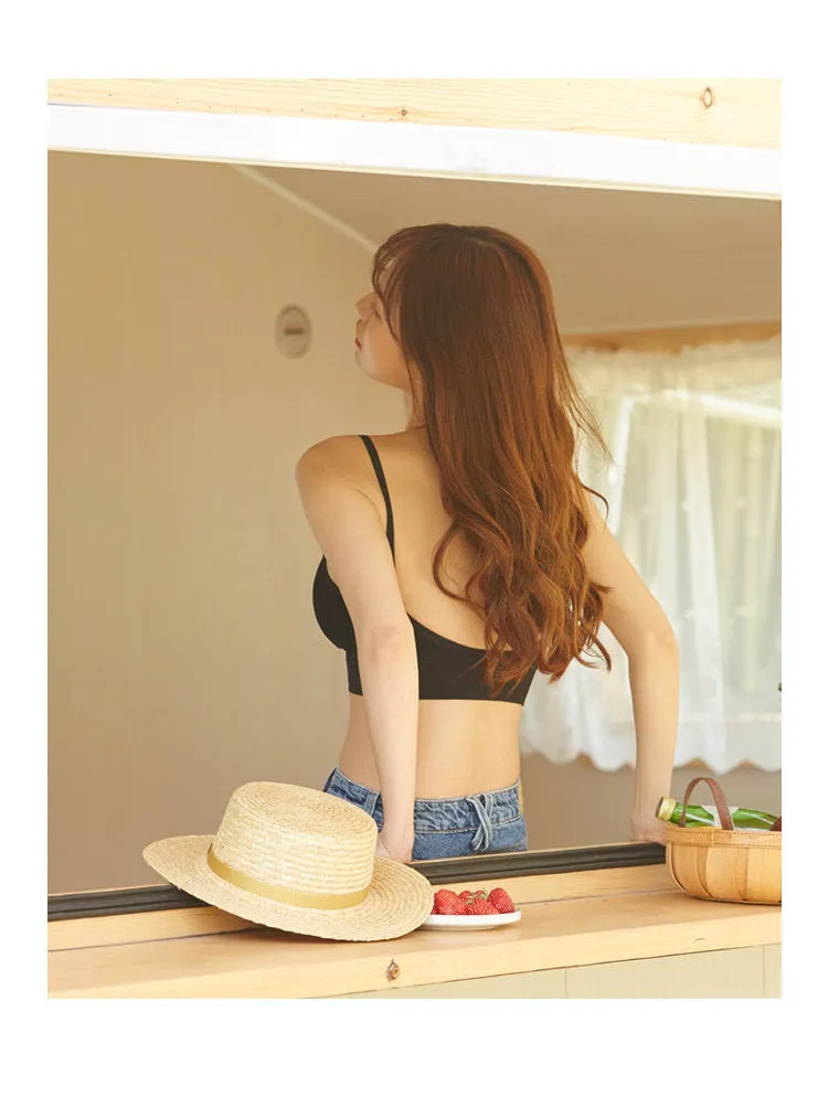 Wjczt Sexy Seamless Crop Ribbed Top Women Push Up Wireless U Type Backless Camisole Sports Women's Underwear Summer 2022 New