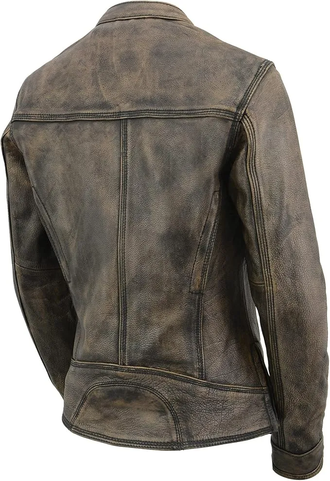 Women Antique Distressed Vintage Sheep Leather By TJS