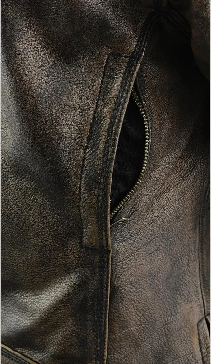 Women Antique Distressed Vintage Sheep Leather By TJS